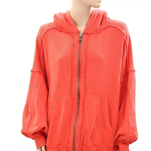 Free People Lucky Zip Up Hoodie Jacket Christmas Oversized XS 275974 - Picture 7 of 9
